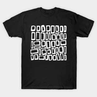 Groovy Monochrome Black and White Organic Rectangle Design T-Shirt